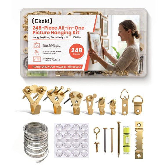 Kit de colgado de cuadros Ekeki 248 piezas 4,5‑45 kg de alta resistencia