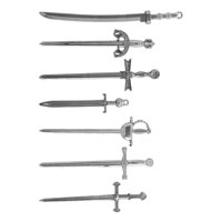 Bothyi - 7 Piezas De Colgantes De Espada En Miniatura De Aleación Para Marcapáginas, Suministros Artesanales, Pulsera