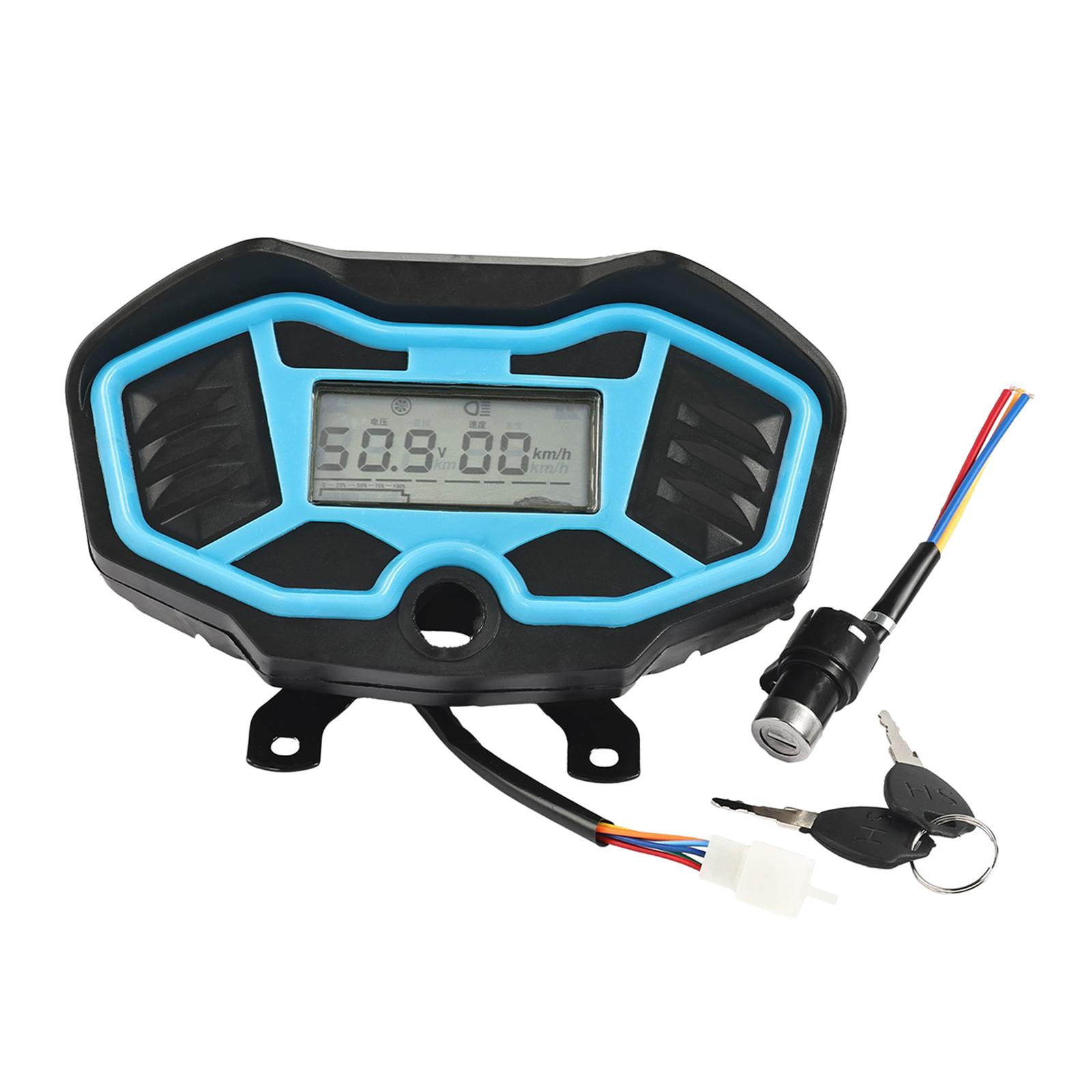 Magideal - Velocímetro Para Eléctrico De 48-72 V, Pantalla Digital, Preciso, Resistente Al Polvo Y Al Agua, Repuesto Para Velocímetro Y Odómetro.