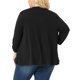 thumbnail image 3 of Agnes Orinda Chaqueta de Punto Talla Grande para Mujeres Escuela Universidad Suave Manga 3/4 Abierta Delantera Corta Chaqueta Bolero 3X Negro, 3 of 6