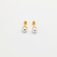 Tiana Joyas - Aros De Perla Cultivada De 6Mm De Plata 925 Baño Oro 18K