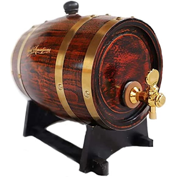 Dispensador de barril para whisky CW Barrel Co. de roble de 3 L con grifo