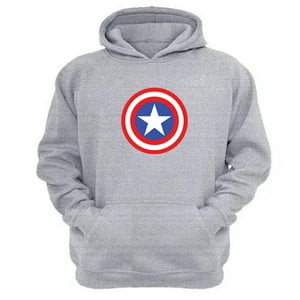 Genérico - Polerón Canguro Capitán De Las Américas Gris Claro Talla S Unisex