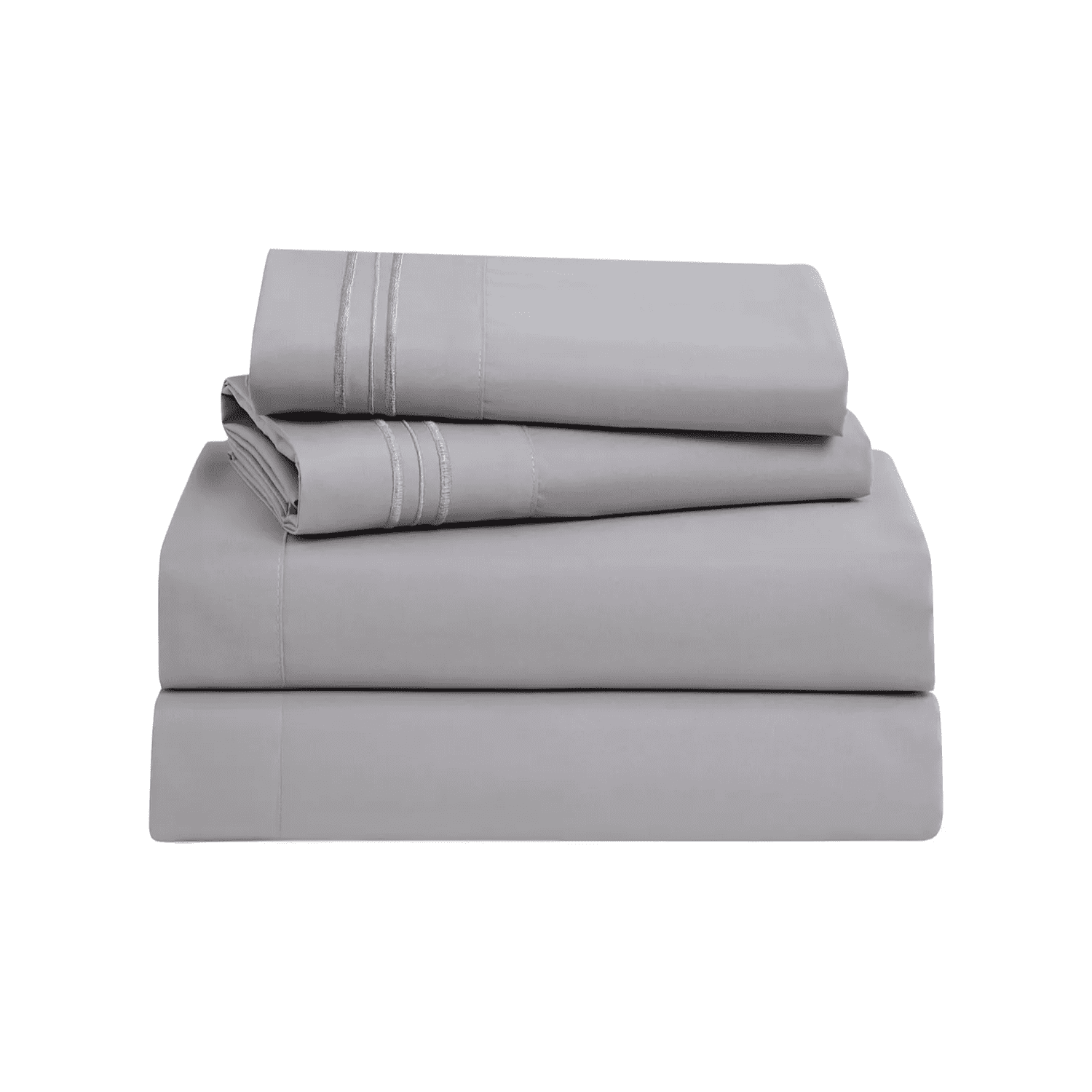 Importclick - Juego Sábanas Hotel Ultra Suave Microfibra + 2 Fundas Bordadas King Blanco