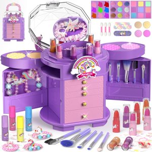 Set De Maquillaje Perryhome Kids Para Niñas Con 63 Piezas Lavable No Tóxico