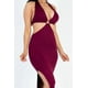 thumbnail image 3 of Vestido Midi con Escote Halter, Espalda Doble, Lazo y Abertura en el Muslo, Color Flamenco L, 3 of 5