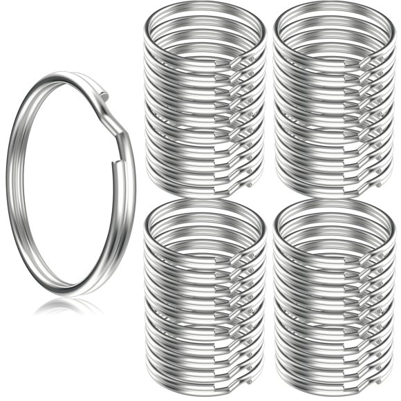 Anillos para Llaves HoAoOo Redondos Partidos Plateados 20 mm 100 Piezas