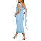 thumbnail image 3 of INSPIRE CHIC Vestido Maxi de Maternidad para Mujer sin Mangas con Volantes de Malla Cuello Cuadrado Invitada de Boda Fiesta Talla XL Azul, 3 of 6