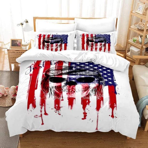 United States of America Flag Bedding Set Double Twin King Duvet Cover Comforter Pillowcase Boys Girls Adults BedroomBed Sheets