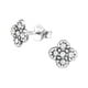 thumbnail image 1 of Aros Plata 925 Forma Flor Plateado Oxidado Con Cristal, 1 of 2