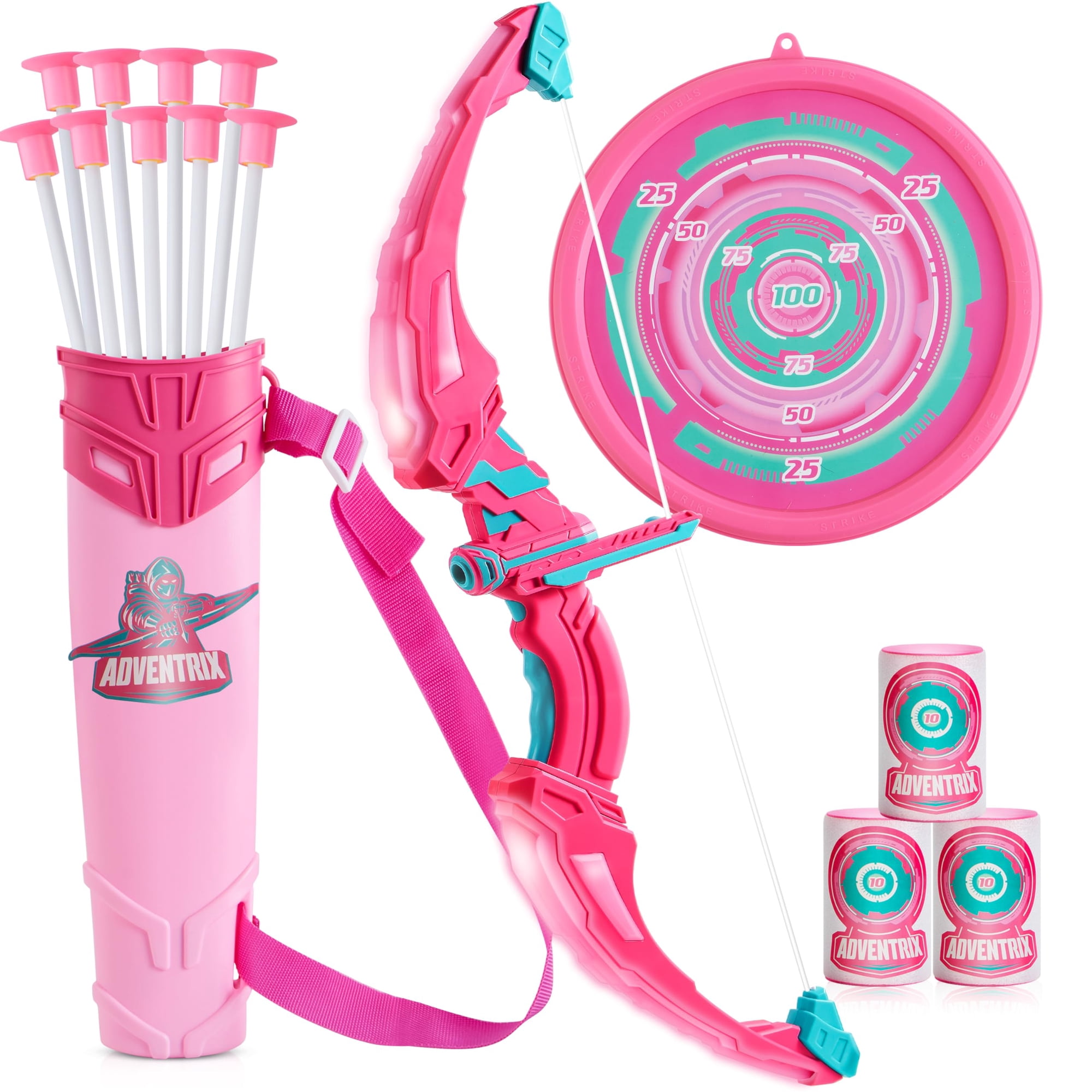 Juego De Juguetes De Tiro Con Arco Joyin Con Arco Y Flecha Rosas Con Luz Led Para Niñas