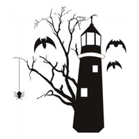 Rienda Libre Graphics - Decomural Haunted Lighthouse Halloween Ws-17098