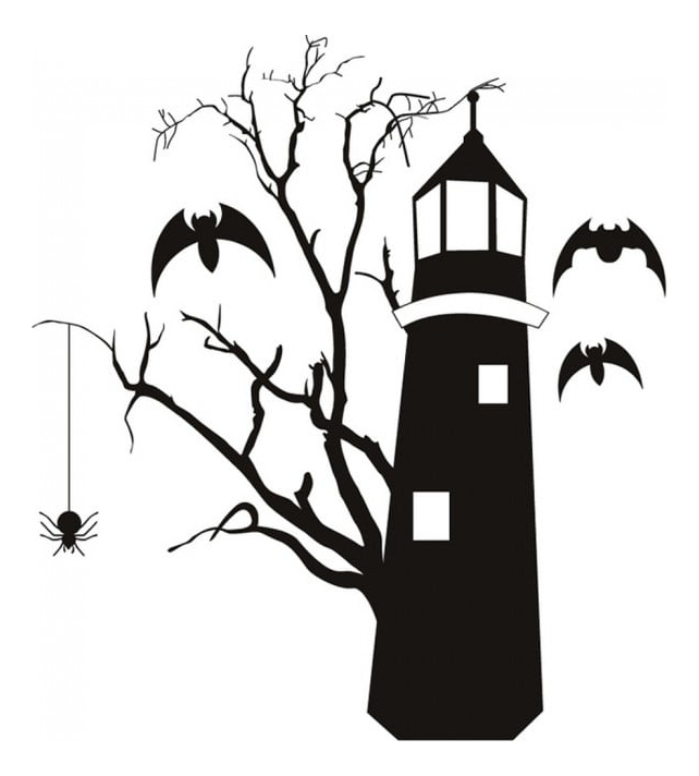 Rienda Libre Graphics - Decomural Haunted Lighthouse Halloween Ws-17098