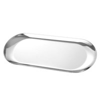 Bothyi - Bandeja De Almacenamiento De Platos De Aperitivo De Postre De Acero Inoxidable Para Postre Hogar Plata L