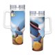 thumbnail image 4 of Tuxedo Sam Vaso aislado de acero inoxidable con asa, diseño temático, regalo para familia, amigos y fans; incluye pajita y encaja en el portavasos estándar, 40 oz, 4 of 6