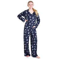 Pijamas Para Niñas Disney Stitch 2 Piezas Manga Larga Transpirable Azul Marino