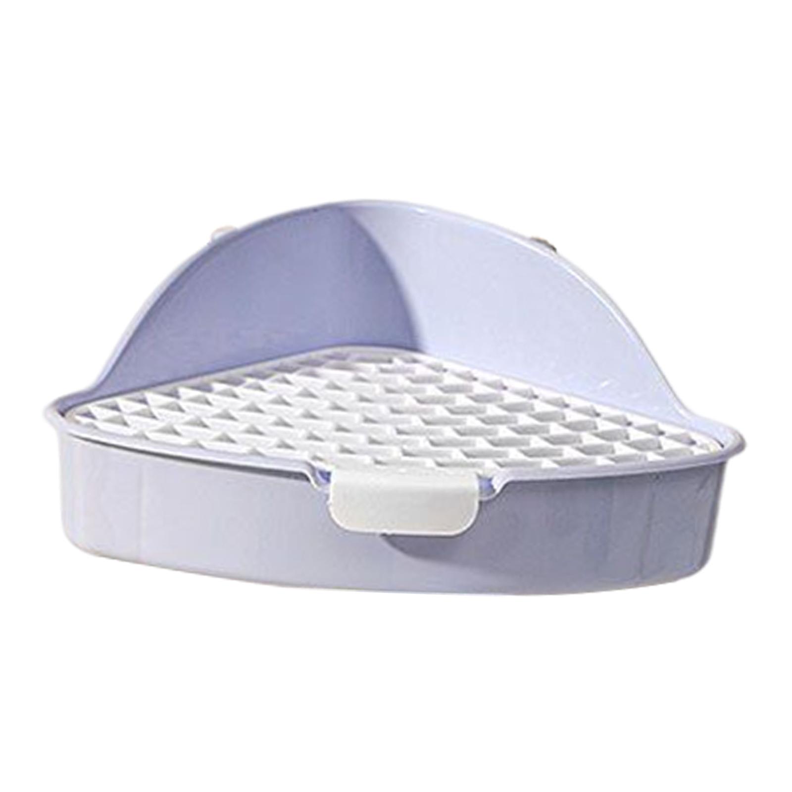 Magideal - Inodoro Para Conejos, Caja De Arena Para Entrenamiento De Orinal, Interior Con Botón Pulsador, Inodoro Fácil Para Hurones De Entrenamiento De Conejill Azul