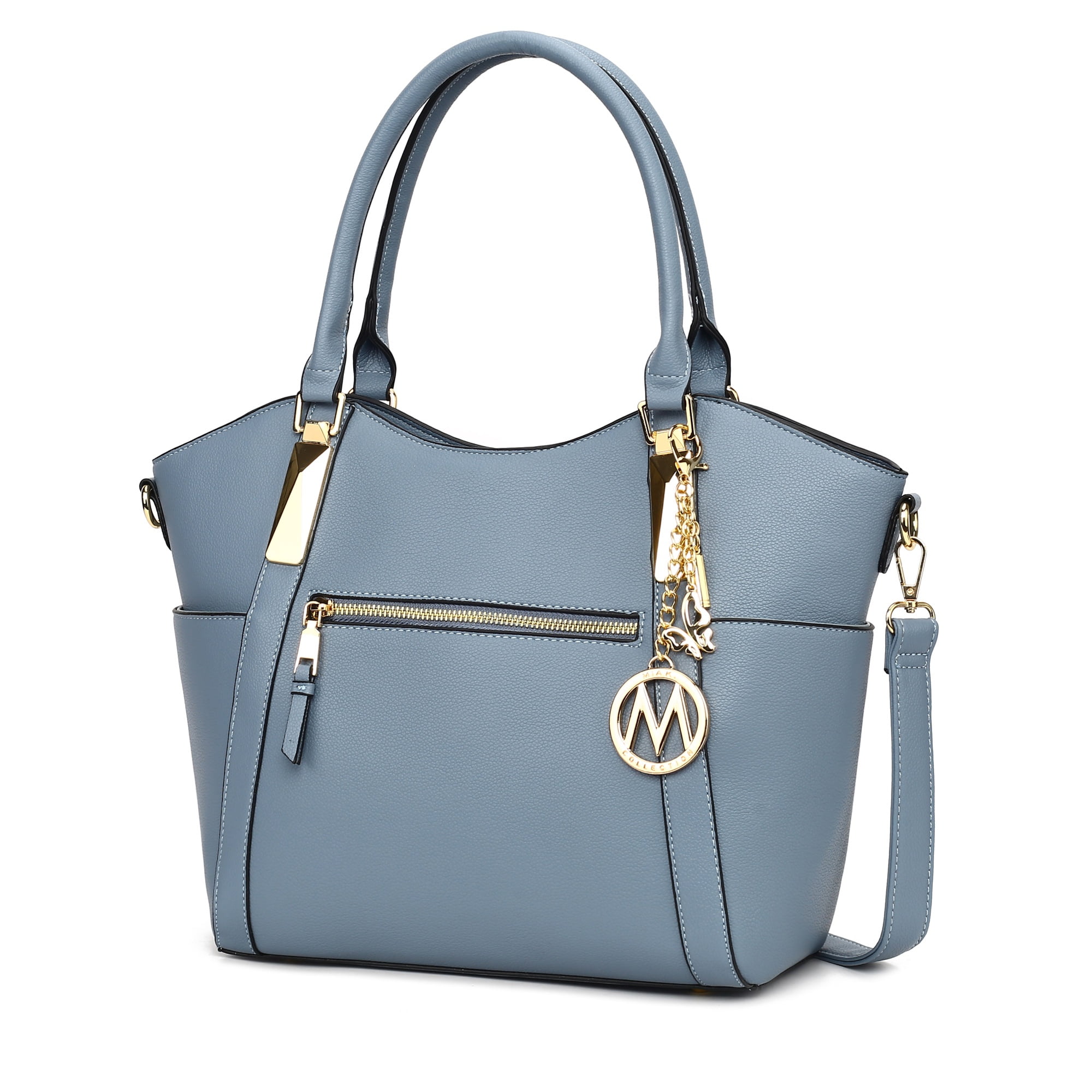 Bolso Tote Para Mujer, Mkf Collection, Bolso De Hombro Sólido - Janise - Denim