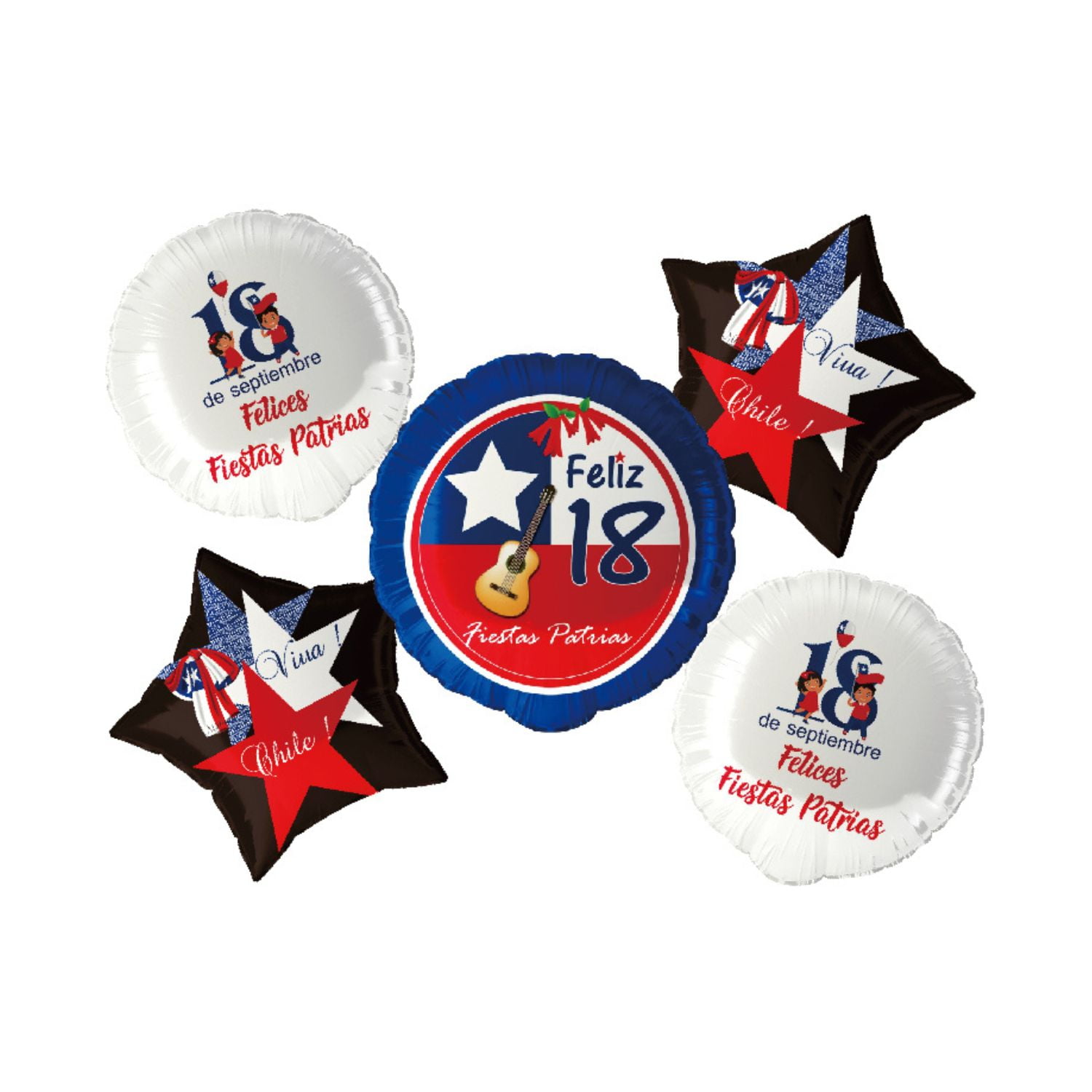 Genérico - Set De Globos Metalizados Feliz 18 Para Decorar 5 Pzas