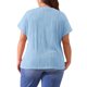 thumbnail image 3 of Agnes Orinda Blusas Casuales de Manga Corta con Cuello Redondo Texturizado para Mujer de Talla Grande 2X Azul Cielo, 3 of 6