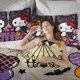 thumbnail image 5 of Halloween Hello_Kitty_ Quilt Set FullSoft Lightweight Quilts Quilted Bedspreads3 Pieces Set Queen SizeColorful Cartoon Print All Season 173*218CM, 5 of 5