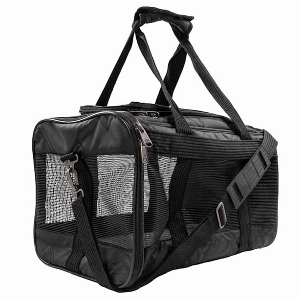 Transportadora para Perro y Gato Sherpa Deluxe Aprobada para Aerolíneas Negra Grande