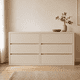 thumbnail image 1 of Cómoda "Arauco" 6 Cajones Mueble de Pino Natural Minimalista - Beige - 120x40x90 cm, 1 of 2