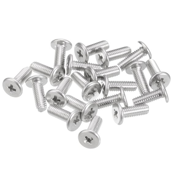 Uxcell M3x0.5x8mm 50 Pack Tornillos de Cabeza Redonda Plana de Metal Phillips Drive Machine Bolt