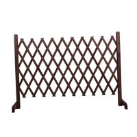 Ioensy - Puerta De Madera Para Perros Puerta De Valla Plegable Extensible Accesorio Profesional Plegable 170Cmx70Cm Marrón