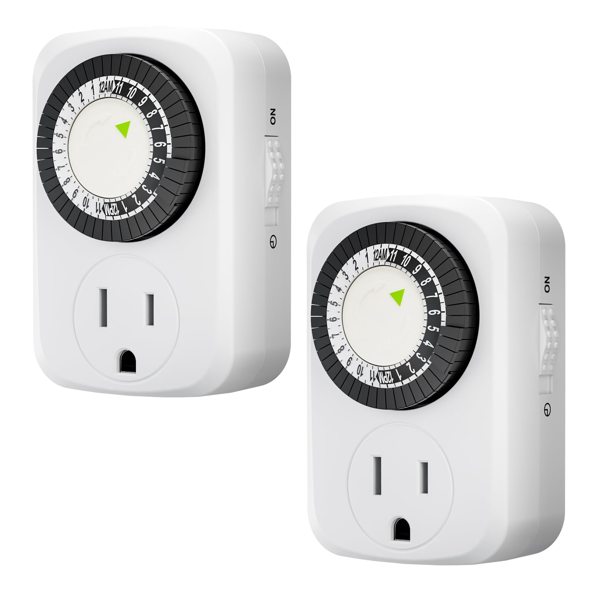 Mini Temporizador Mecánico De 24 Horas Hbn Para Interiores, Paquete De 2 Unidades