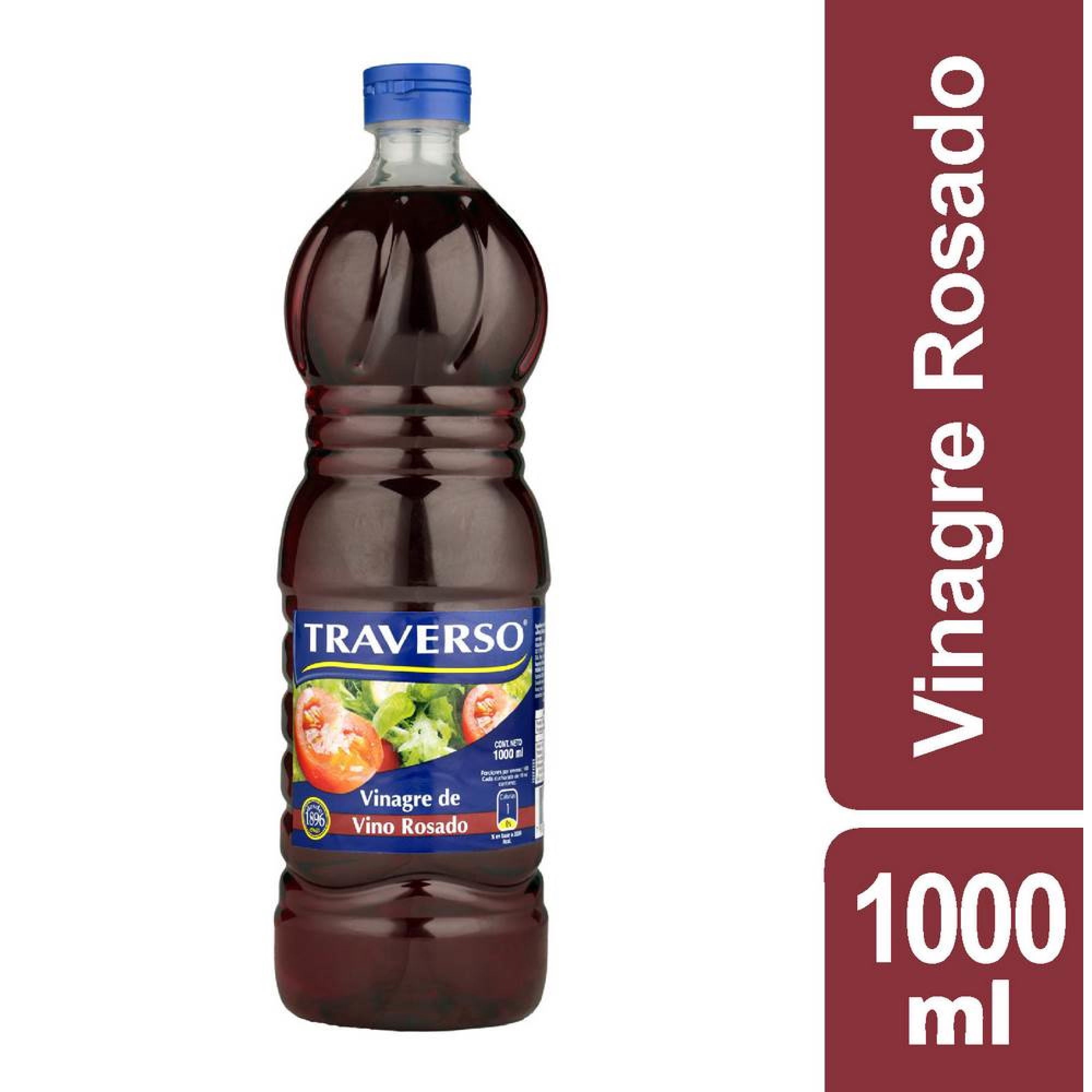 Vinagre De Vino Rosado Botella 1000 cc Traverso
