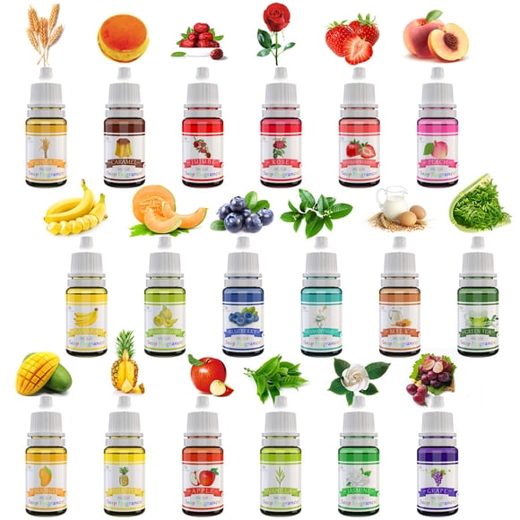 Set de aceites aromáticos para hacer jabón DecorRom, 18 aromas, 10 ml