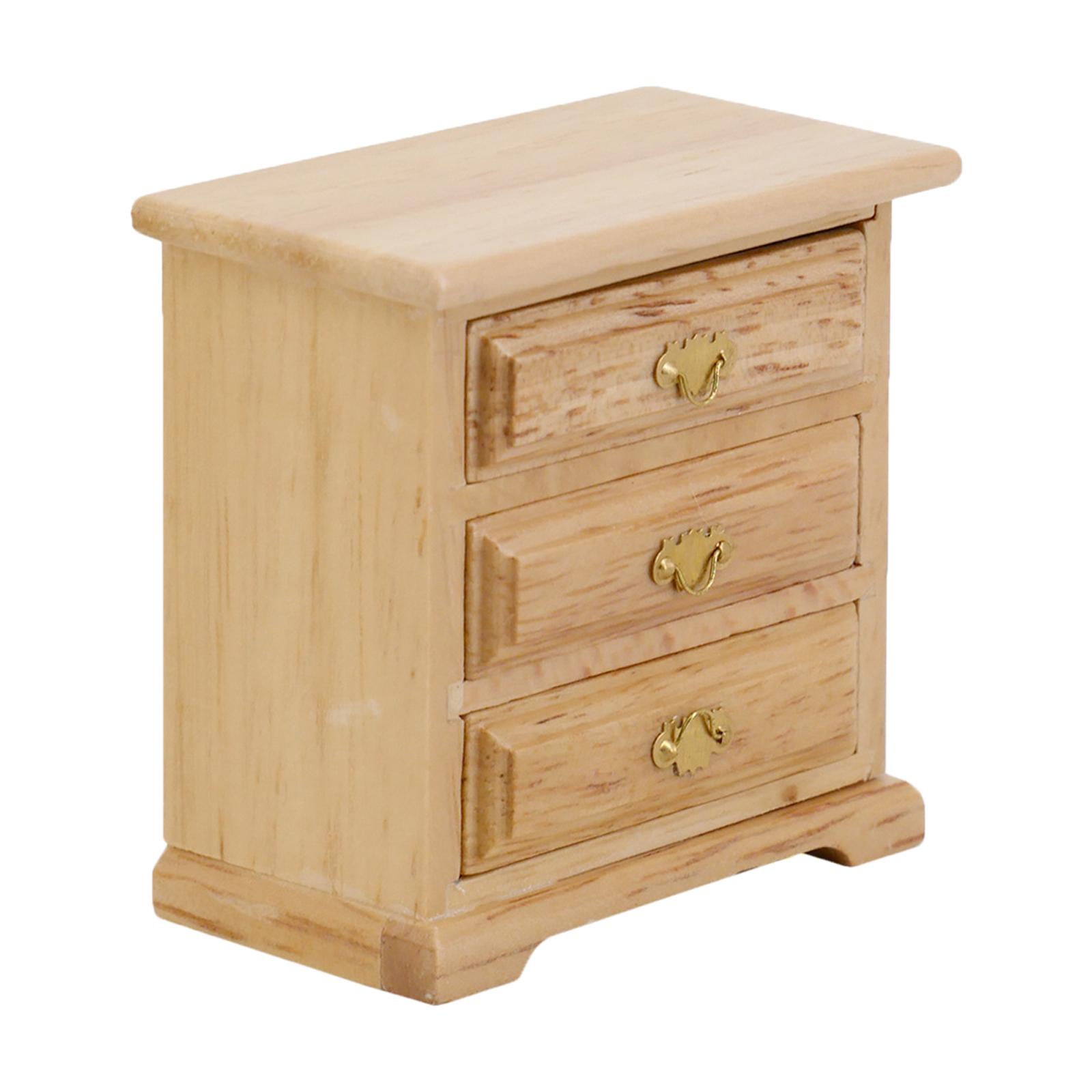 Magideal - 1/12 Pequeña Miniatura, Juguete , Suministros De Paisaje, Modelo De Pequeña Sala, Muebles Para Decoración, Para Niñ , 3 Cajones