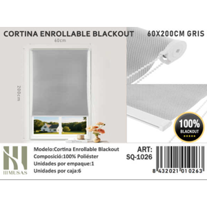 Mundo Shopping - Cortina Roller Blackout 60X200Cm Gris 1026