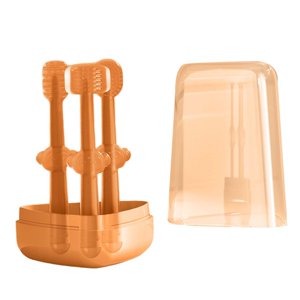 Magideal - Limpiador De Cepillo De Dientes De Silicona Para Bebés, Grado Alimenticio, Cerdas Extra Suaves, Para Entrenamiento De Niños Pequeños Naranja