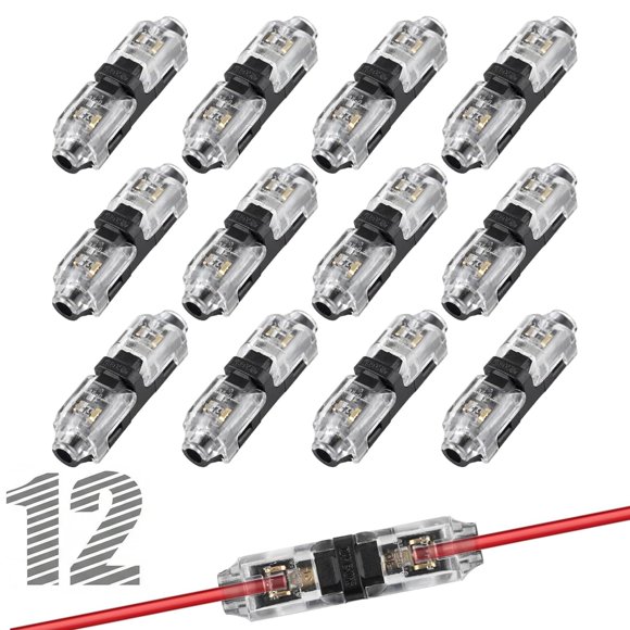 Conector de empalme RJLCTH 12 piezas 1 pin sin soldadura, instalación rápida