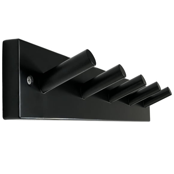 Perchero SKOLOO de madera para montar en la pared, 5 pinzas, bambú, negro