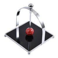 Magideal - Servilletero De Hierro Para Pañuelos Con Bola, Estante De Almacenaje De Pañuelos Liso Portátil, Moderno Para Festival, Bar, Restaurante Y Sala De Esta Negro