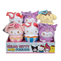Set 6 Peluches Llaveros 10 Cm. Con Clip Hello Kitty.