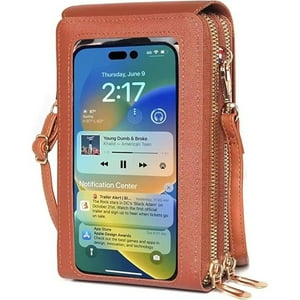 Veat00L - Crossbody De Mujer, Bolso Para Teléfono Con Pantalla Táctil, Cartera Para Teléfono Móvil Con Cremallera De 2 Capas, Bolso Monedero Con Ranura Para Tarjetas De Crédito