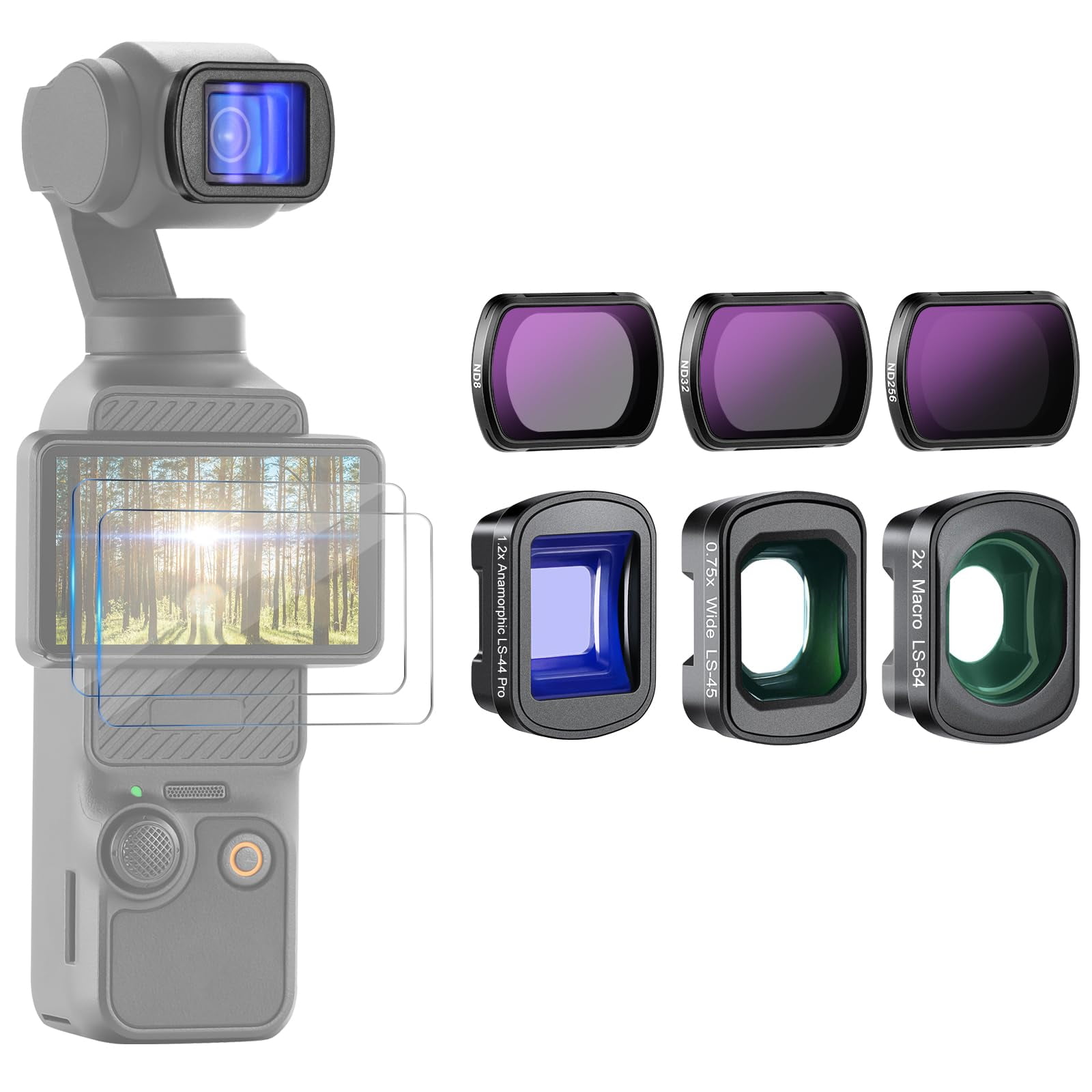 Set De Filtros + Lente Gran Angular + Lente Macro + Lente Anamórfica Neewer Para Dji Osmo Pocket 3