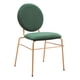 thumbnail image 1 of Silla de comedor Zuo Odessa de tela de terciopelo verde y dorado, 1 of 9