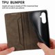 thumbnail image 2 of Funda tipo cartera con bloqueo RFID para Samsung Galaxy A57 5G Con tapa abatible, portatarjetas, cierre magnético, TPU y soporte Marrón, 2 of 6
