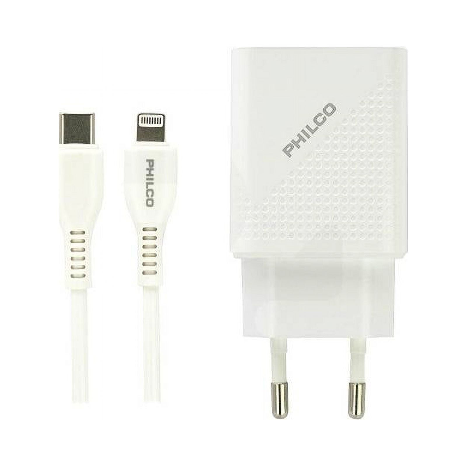 Cargador De Celular Certificado Philco Qc624 18w De Tipo C A Lightn
