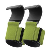 Ioensy - 2 Ganchos Para Levantamiento De Pesas, Prácticos Para Culturismo, Peso Muerto Y Dominadas, Color Verde.