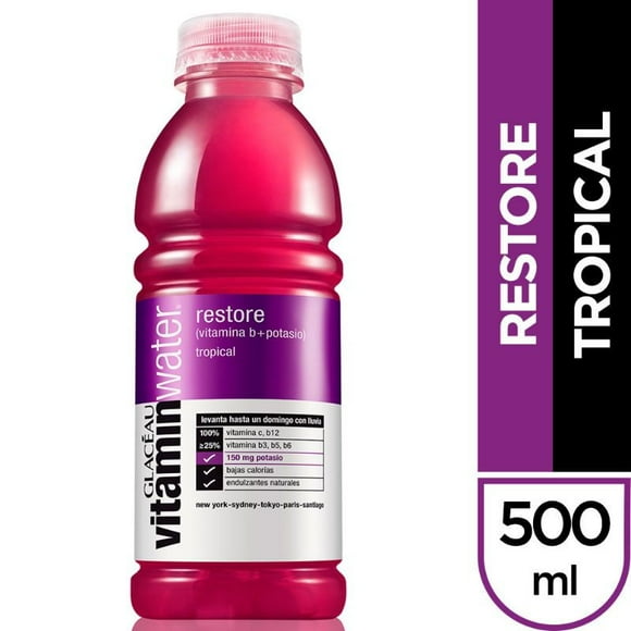 Agua Saborizada Restore Tropical Botella, 500 ml