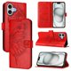 thumbnail image 1 of Funda cartera mariposa para iPhone 17 con soporte y ranuras para tarjetas Rojo, 1 of 5