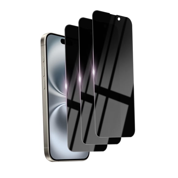 Protector de pantalla Ifaeveus para iPhone 16 Plus - Pack de 3 con privacidad