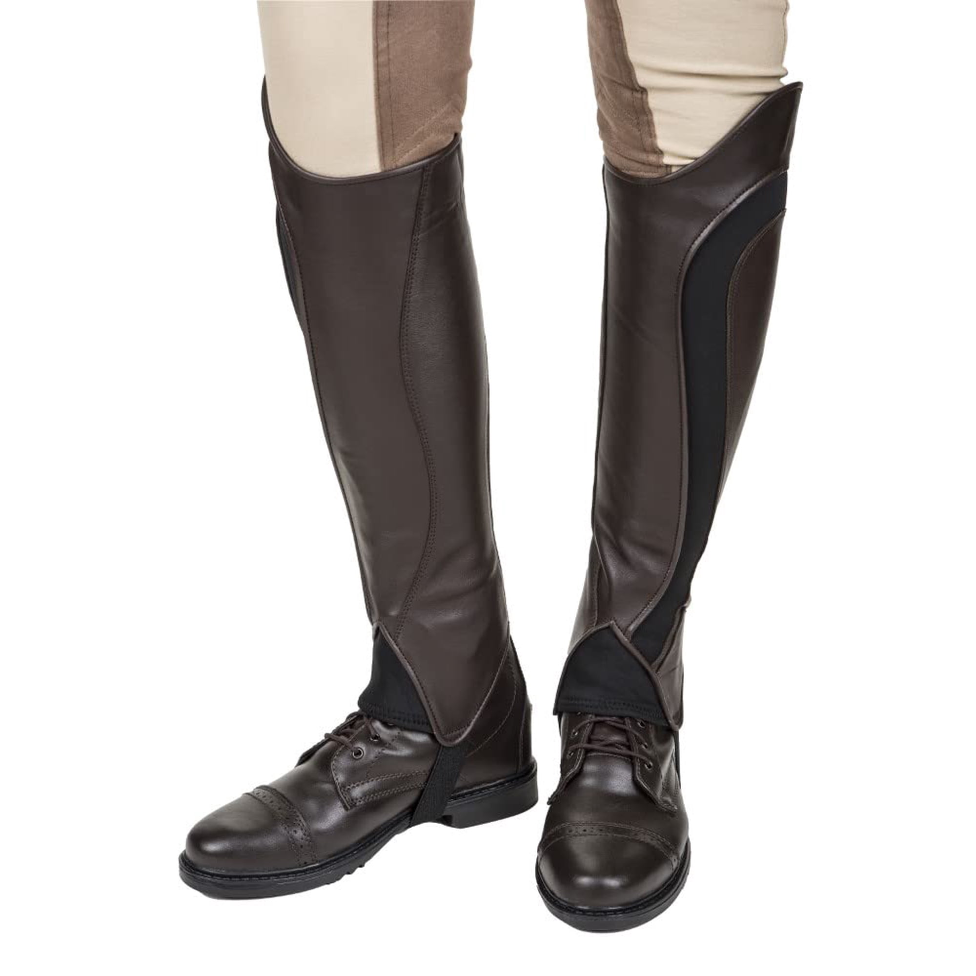 Half Chaps TuffRider Derby Leather para mujer, color moca, talla XL | Lider