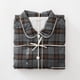 thumbnail image 5 of Conjuntos de pijama para hombre, ropa de casa informal con estampado a cuadros, camisetas de manga larga, pantalones con cuello vuelto, pijamas de noche, regalos para hombres, 5 of 5